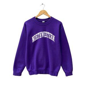 Vintage retro Northwestern Spellout Logo Print Crewneck Sweatshirt shirt tee